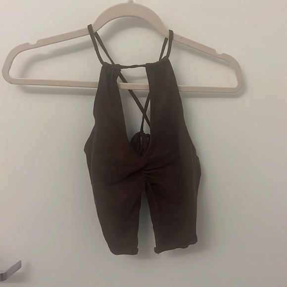 Motel Rocks Asmi Crop Top in Deep Mahogany - Picture 5 of 8